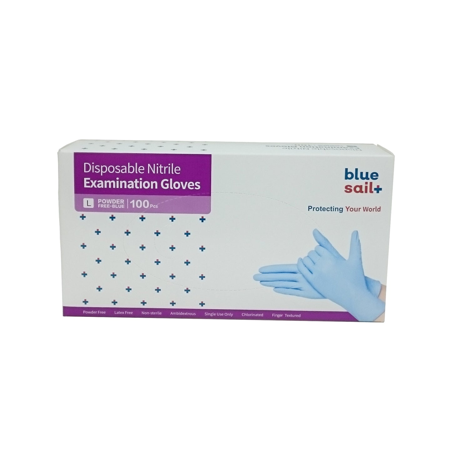Powder Free Nitrile Micro Textured Disposable Gloves (Large) - Box of 100